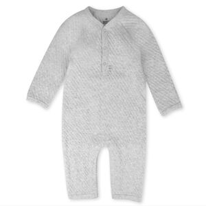 The Honest Company Heather Gray Unisex Baby Coverall 100% Organic Cotton